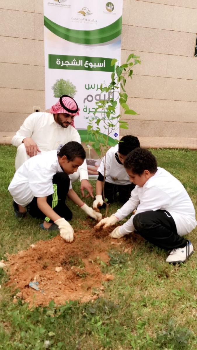 تفاعل الإدارة مع أسبوع الشجرة Majmaah University