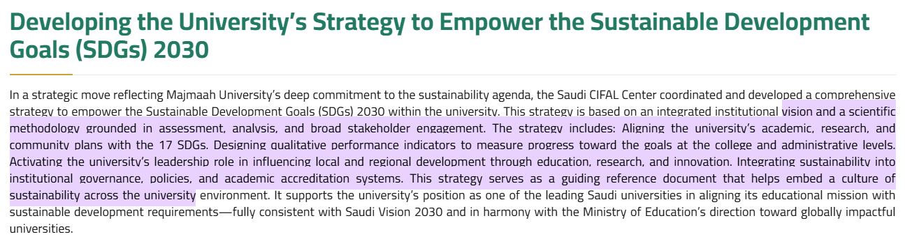 Commitment to meaningful education around the SDGs across the university SDG 17.4.1 - Image029