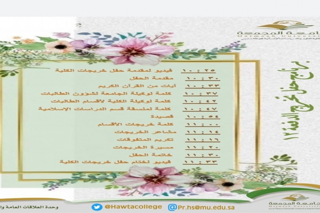 حفل تخريج الدفعة الثانية عشر من طالبات الكلية