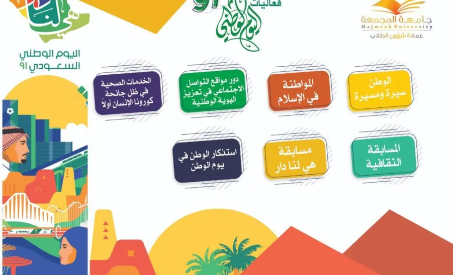 عمادة شؤون الطلاب تختتم فعاليات هي لنا دار بمناسبة اليوم الوطني 91 - 1
