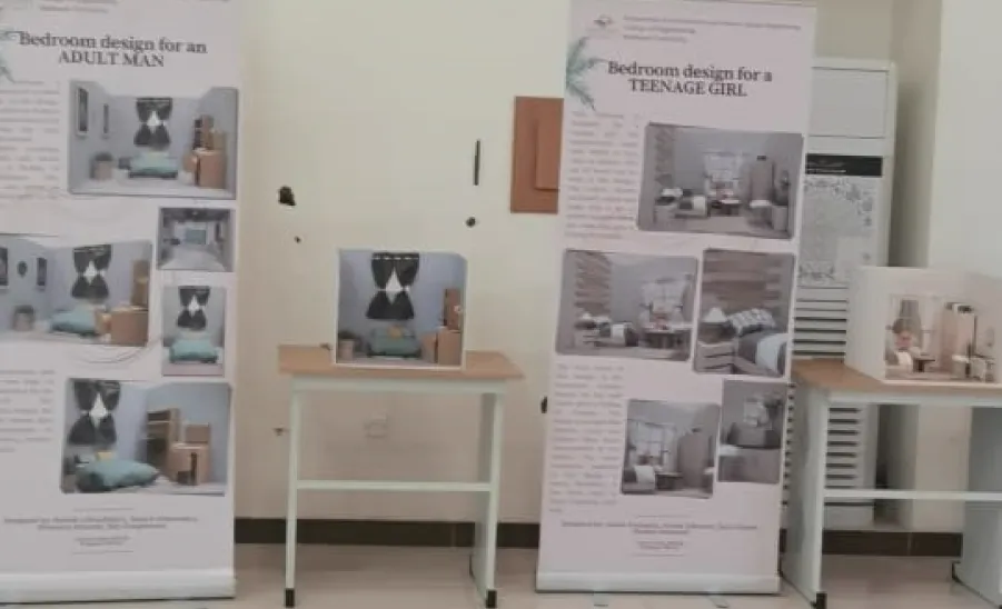 A workshop and exhibition on interior design 
 -  ورشة عمل ومعرض التصميم الداخلي بقسم هندسة التصميم الداخلي للطالبات