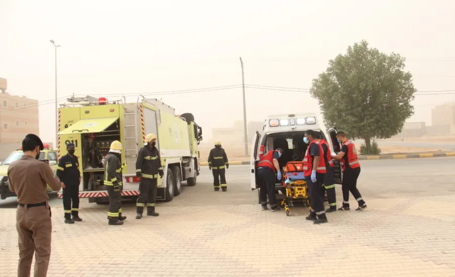 Evacuation drill conducted at College of Science and Humanities -  السلامة: تُنفذ فرضية إخلاء لكلية العلوم والدراسات الإنسانية بحوطة سدير