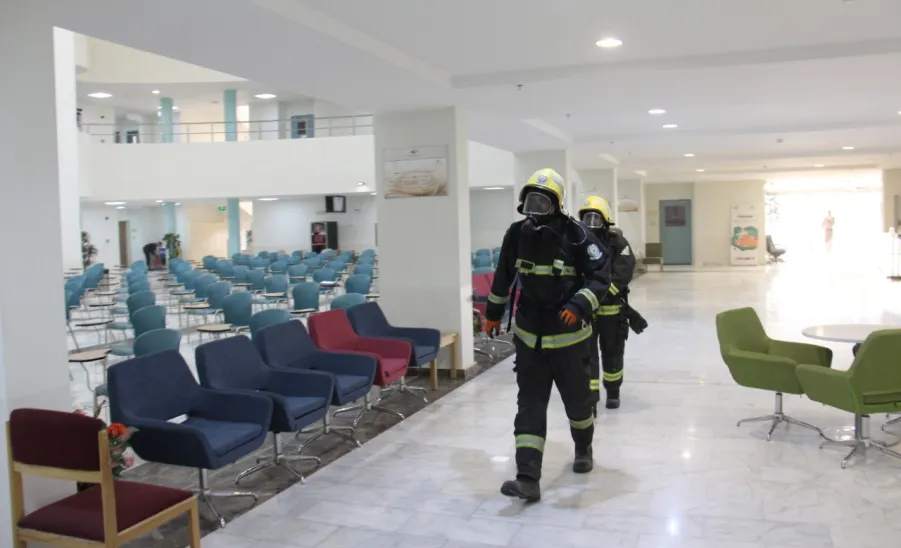 Evacuation drill conducted at College of Science and Humanities -  السلامة: تُنفذ فرضية إخلاء لكلية العلوم والدراسات الإنسانية بحوطة سدير