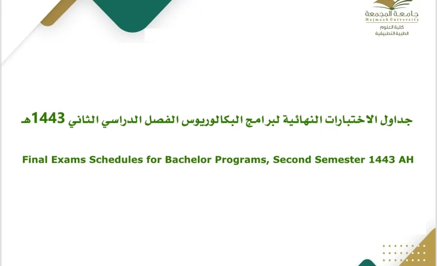 Final Exams Schedules Bachelor Programs, Second Semester 1443 AH - d