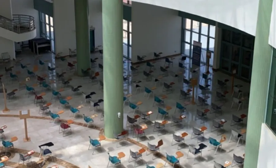 A TOUR OF INSPECTION BY VICE-RECTOR TO FINAL EXAMINATION HALLS AT FEMALE CAMPUS  - جامعة المجمعة 