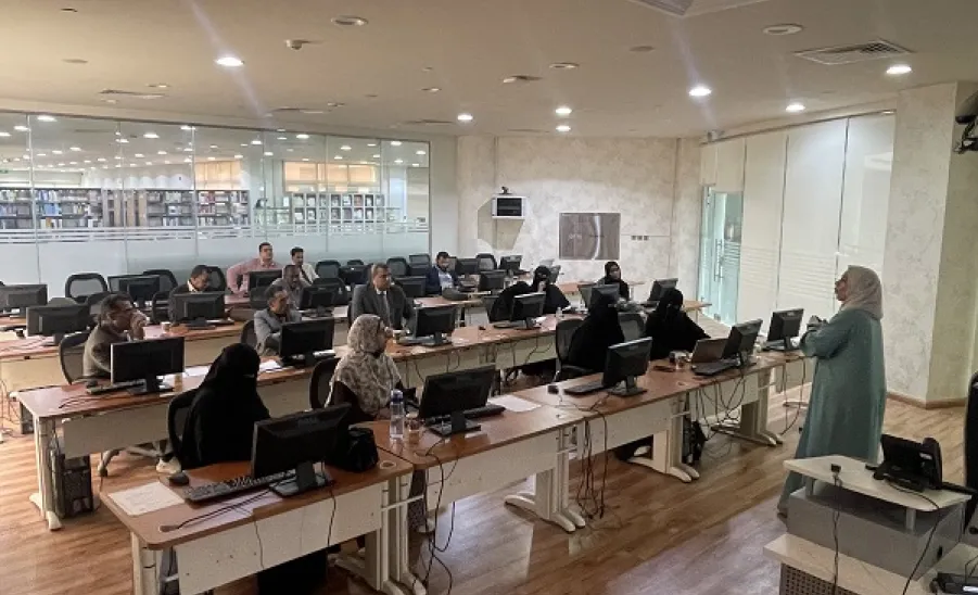The Deanship holds a workshop entitled: Techniques of Writing Course Descriptions and Reports -  .