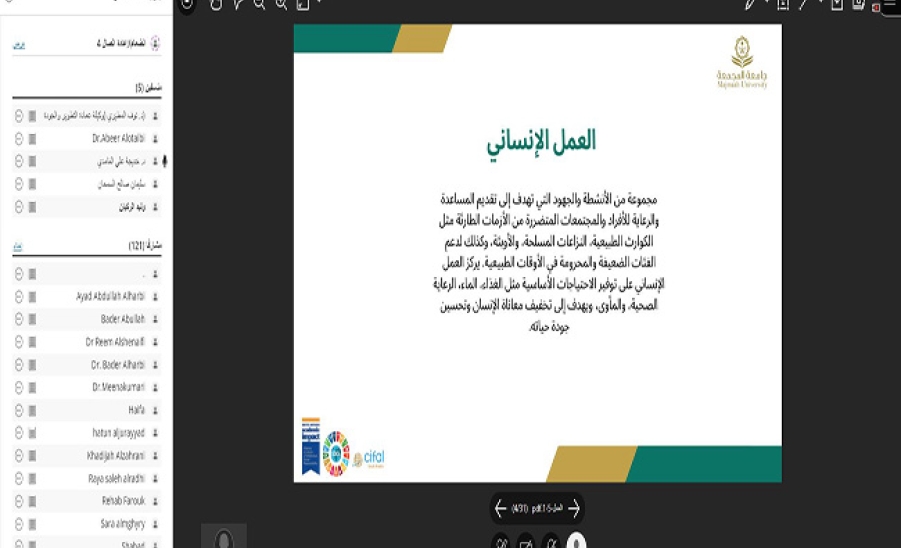 مركز سيفال السعودية ينظم اللقاء الثالث عشر بعنوان "العمل الإنساني وتمكين التنمية "