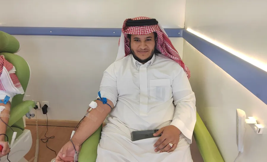 The Blood Bank launches a blood donation campaign at the College of Computer Sciences and Information  -  مرصد المسؤولية الاجتماعية يقيم حملة تبرع بالدم في مجمع الكليات الصحية في كلية علوم الحاسب والمعلومات 