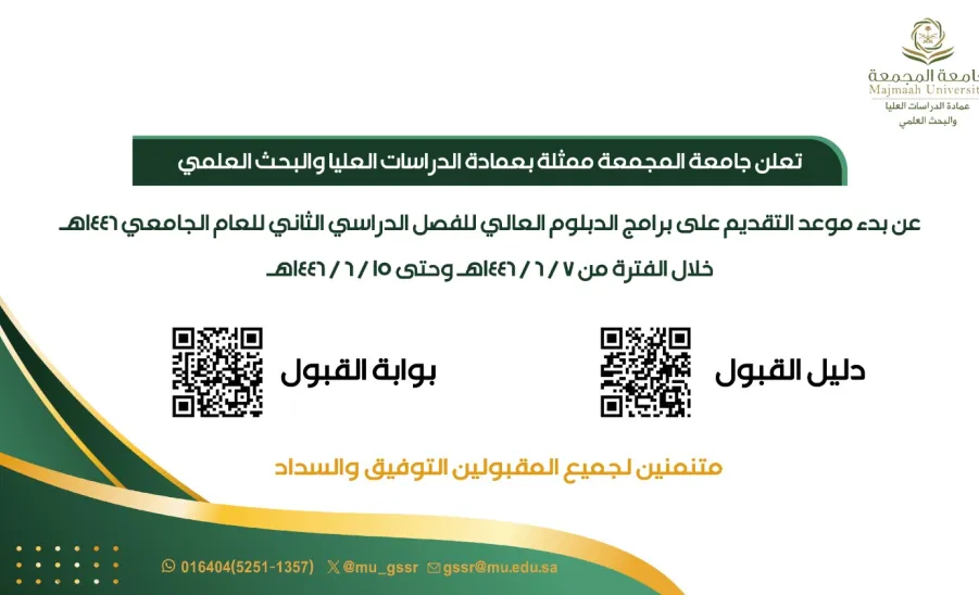 الإعلان عن بدء التقديم على برامج الدبلوم العالي  - اعلان