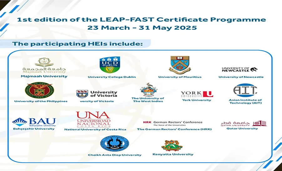 انطلاق برنامج LEAP-FAST الدولي لقيادة التحول في التعليم العالي نحو الاستدامة والذي تنفذه جامعة المجمعة بالشراكة مع الأمم معهد الأمم المتحدة للبحث والتدريب واليونسكو - انطلاق برنامج LEAP-FAST الدولي لقيادة التحول في التعليم العالي نحو الاستدامة والذي تنفذه جامعة المجمعة بالشراكة مع الأمم معهد الأمم المتحدة للبحث والتدريب واليونسكو