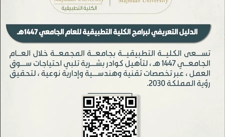 APPLIED COLLEGE PUBLISHES THE PROGRAM GUIDE FOR ACADEMIC YEAR 1447 AH - الدليل التعريفي