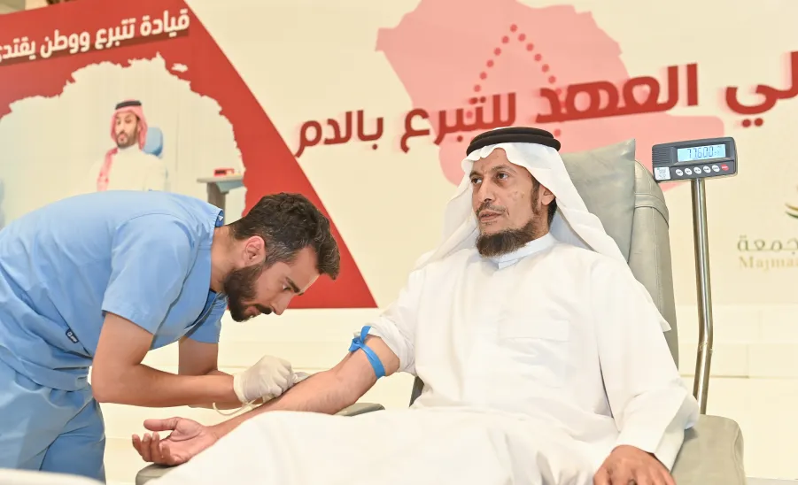 الجامعة تشارك في الحملة الوطنية السنوية للتبرع بالدم بالتعاون مع مستشفى حوطة سدير -  جامعة المجمعة