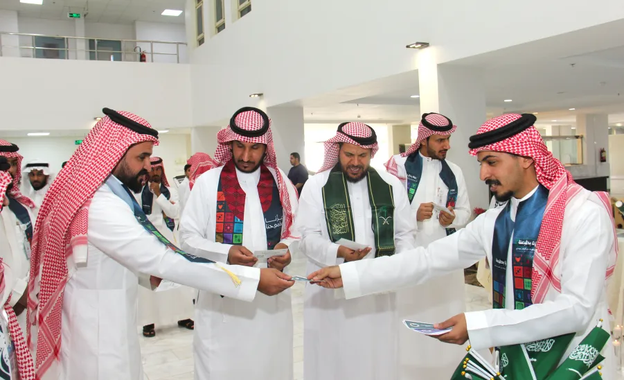 The College of Nursing celebrates the 95th Saudi National Day  -  كلية التمريض تحتفي باليوم الوطني الـ95 بشعار "عزّنا بطبعنا"