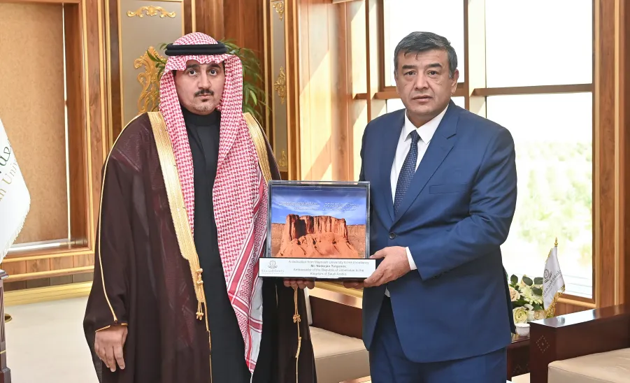 رئيس الجامعة يستقبل سفير جمهورية أوزبكستان لدى المملكة العربية السعودية -  زيارة سفير أوزبكستان