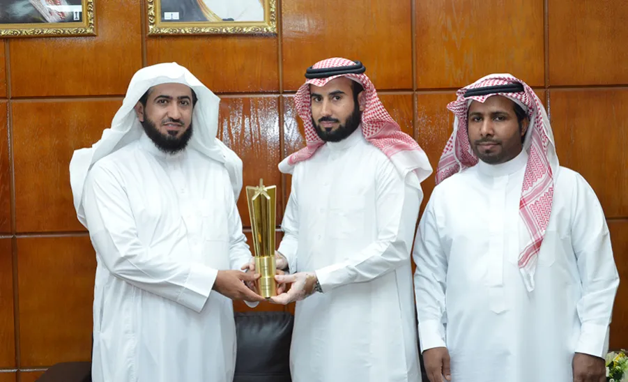 The Vice Rector and Supervisor of the Deanship of E-learning and Distance Learning meet their Colleague Mr. Thamer bin Ali Al Dgeshi -  