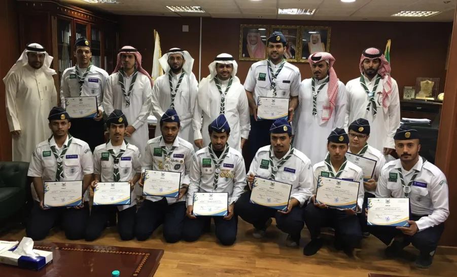 وكيل الجامعة للشؤون التعليمية يستقبل جوالة الجامعة المشاركة في حج 1437هـ - 
