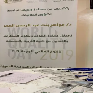 حضور وتشريف وكيلة الجامعة لشؤون الطالبات لليوم العالمي للجودة