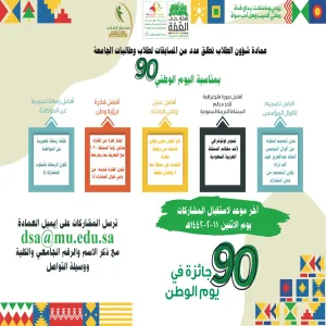 عمادة شؤون الطلاب تختتم برامجها وفعالياتها بمناسبة اليوم الوطني 90