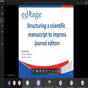 مادة البحث العلمي تقيم ورشة عمل بعنوان”  Structuring your manuscript to impress