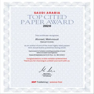 A group of researchers in Department of Physics achieves the highest level of citation in the Kingdom
