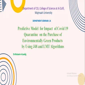 A seminar held by Department of Computer Sciences about the impact of quarantine on purchasing environmentally friendly products
