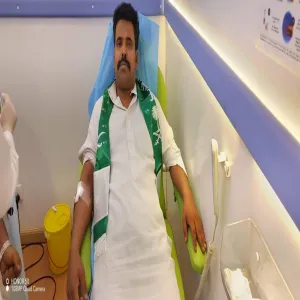 A blood donation campaign held in partnership with the blood bank at Hawtat Sudair Hospital