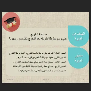 The Graduate Affairs Unit conducts a training course entitled (what to do after graduation)