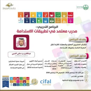 CIFAL Saudi Center conducts a training program entitled (Certified Trainer in Sustainability Applications)