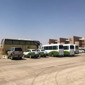 The university employees and their families transported to events in different cities