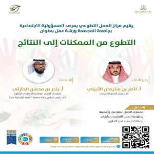 The Volunteer Work Center holds a workshop entitled: Volunteering from Enablers to Results