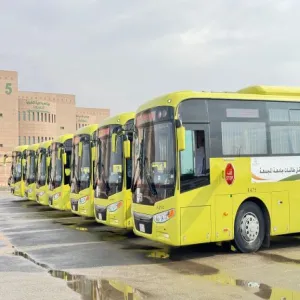 The university transportation fleet participates in the celebration of Saudi Arabia winning the bid of 2034 World Cup