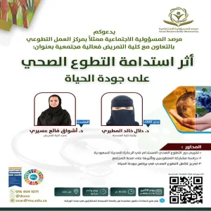 The Social Responsibility Observatory holds a community event entitled (The Impact of Sustainability of Health Volunteering on Quality of Life).