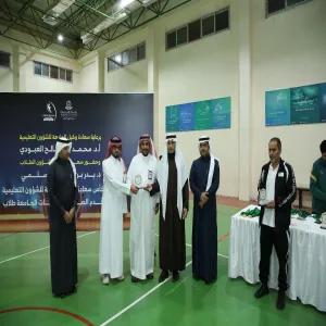 The College of Computer Sciences and Information wins the Vice-Rector's Trophy for Futsal