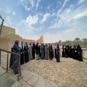 A group of students from the College of Sharia and Law at MU visits the historical Turaif Palace in Diriyah
