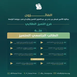 MU Student wins Prince Faisal Bin Bandar Award for Excellence and Creativity