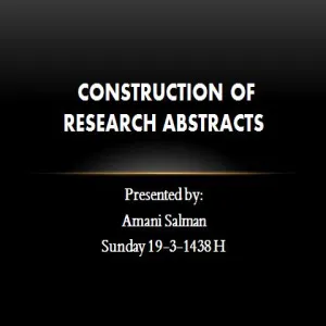 Construction of Research Abstracts
