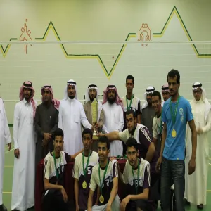Students of the College Celebrate the Championship League of Volleyball